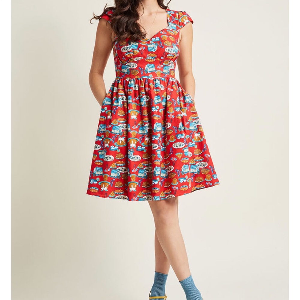 ModCloth Red Vintage-Inspired Sweetheart Tea Dress